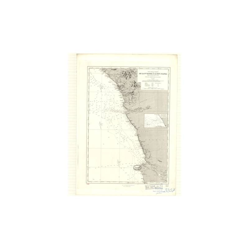 Reproduction carte marine ancienne - 3357 - MAYUMBA, LUANDA - ANGOLA, GABON, CONGO - ATLANTIQUE, AFRIQUE (Côte Ouest) - (1874 -