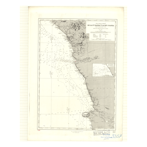 Reproduction carte marine ancienne Shom - 3357 - MAYUMBA, LUANDA - ANGOLA,GABON,CONGO - Atlantique,AFRIQUE (Côte Ouest)