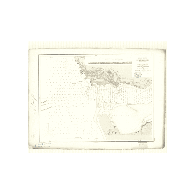 Reproduction carte marine ancienne - 3376 - DOURO (Embouchure), PORTO (Barre) - PORTUGAL (Côte Ouest) - ATLANTIQUE - (1874 - 188