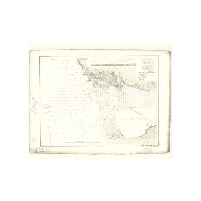 Carte marine ancienne - 3376 - d'URO (Embouchure), pORTO (Barre) - pORTUGAL (Côte Ouest) - Atlantique