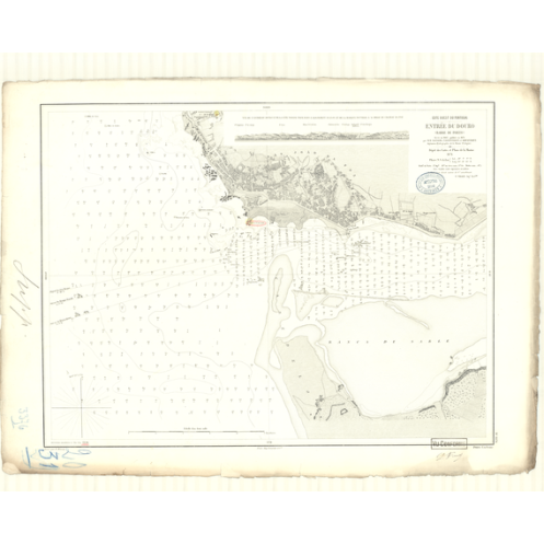 Reproduction carte marine ancienne Shom - 3376 - d'URO (Embouchure), pORTO (Barre) - pORTUGAL (Côte Ouest) - Atlantique