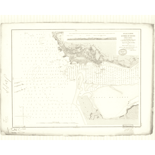 Reproduction carte marine ancienne Shom - 3376 - d'URO (Embouchure), pORTO (Barre) - pORTUGAL (Côte Ouest) - Atlantique