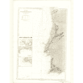 Reproduction carte marine ancienne - 3388 - MINHO (Rio), GUADIANA (Rio) - PORTUGAL (Côte Ouest), PORTUGAL (Côte Sud) - ATLANTIQU