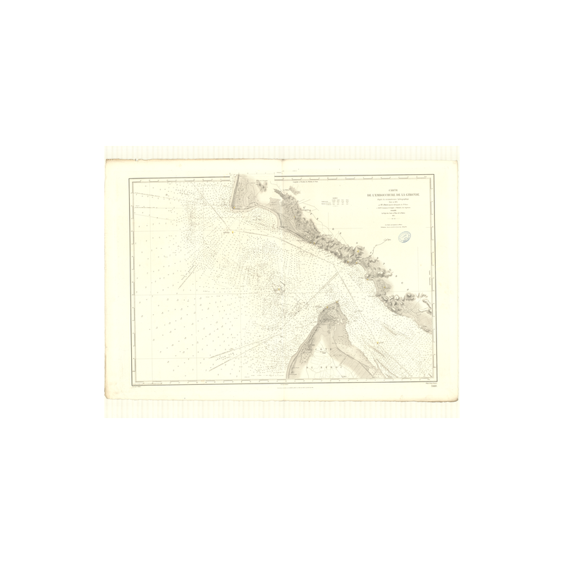 Reproduction carte marine ancienne - 3440 - GASCOGNE (Golfe), GIRONDE (Embouchure) - FRANCE (Côte Sud) - ATLANTIQUE - (1875 - 18