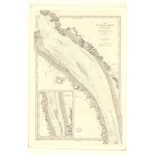 Carte marine ancienne - 3441 - GASCOGNE (Golfe), GIRONDE (Cours), GRAVE (Pointe), BLAYE - FRANCE (Côte Sud) - ATLANTIQUE - (1875