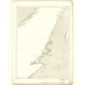 Reproduction carte marine ancienne - 3442 - TERRE-NEUVE (Côte Ouest), SAINTE MARGUERITE (Baie), ANGUILLE (Cap) - CANADA (Côte Es