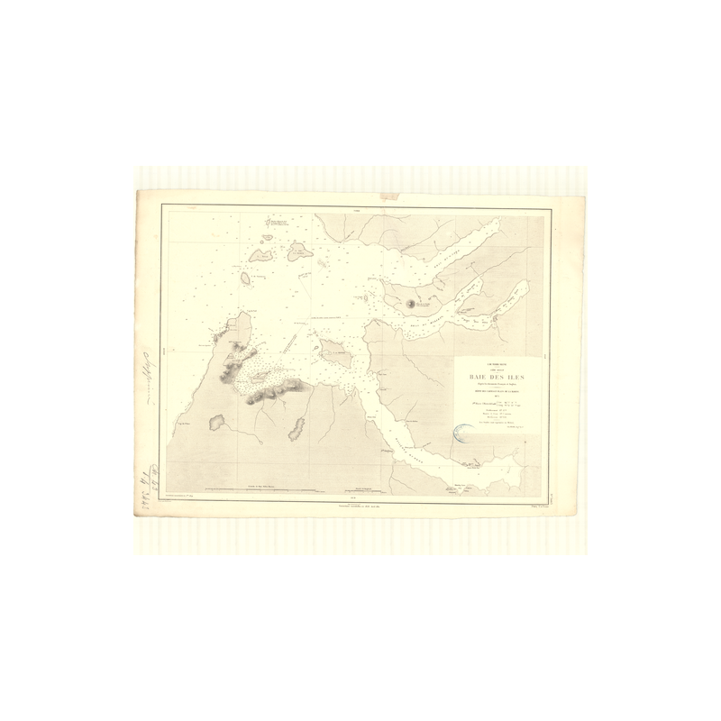 Reproduction carte marine ancienne - 3443 - TERRE-NEUVE (Côte Ouest), ILES (Baie) - CANADA (Côte Est) - ATLANTIQUE, AMERIQUE DU