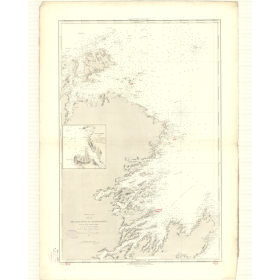 Carte marine ancienne - 3445 - TERRE-NEUVE (Côte Ouest), FOGO (île), BONAVISTA (Cap) - CANADA (Côte Est) - ATLANTIQUE, AMERIQUE