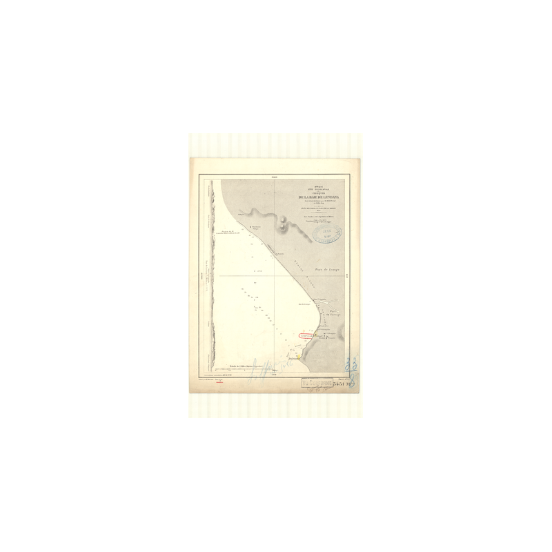 Carte marine ancienne - 3451 - LENDANA (Baie), LANDANA (Baie) - ANGOLA - ATLANTIQUE, AFRIQUE (Côte Ouest) - (1875 - 1914)