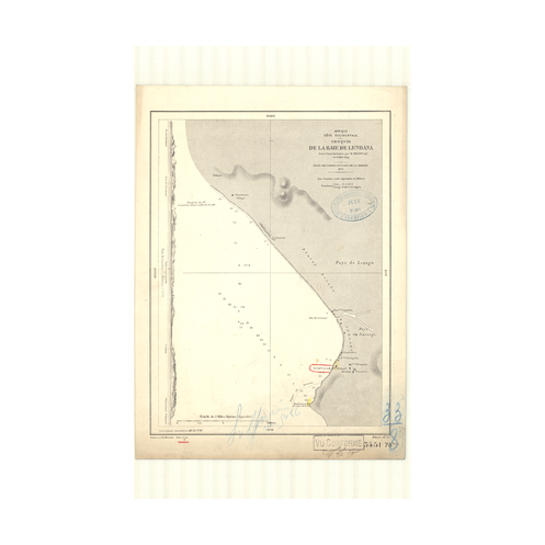Reproduction carte marine ancienne Shom - 3451 - LENDANA (Baie), LANDANA (Baie) - ANGOLA - Atlantique,AFRIQUE (Côte Oue