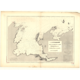 Reproduction carte marine ancienne Shom - 3457 - TERRE-NEUVE (Côte Nord), SACRE (île), NORMAND (Cap) - CANADA (Côte E