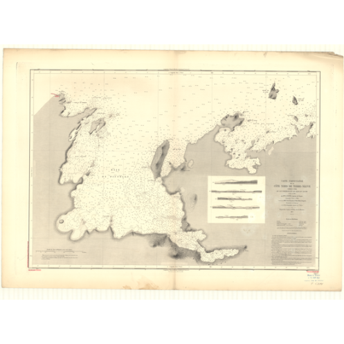 Carte marine ancienne - 3457 - TERRE-NEUVE (Côte Nord), SACRE (île), NORMAND (Cap) - CANADA (Côte Est) - ATLANTIQUE, AMERIQUE DU