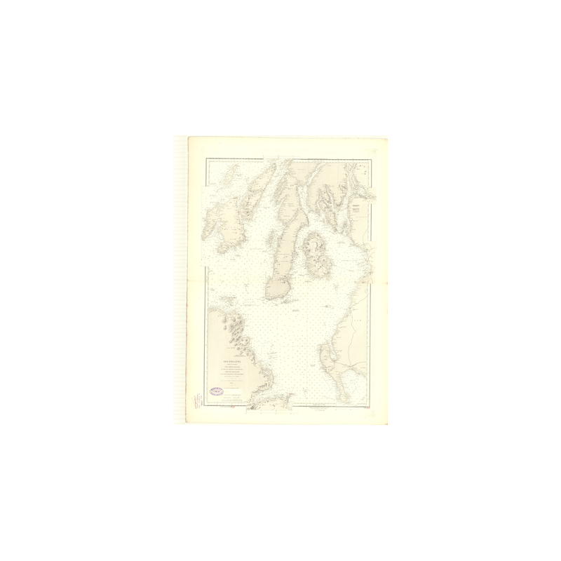 Reproduction carte marine ancienne - 3458 - ECOSSE (Côte Ouest), IRLANDE (Côte Est) - ATLANTIQUE, IRLANDE (Mer) - (1875 - 1985)