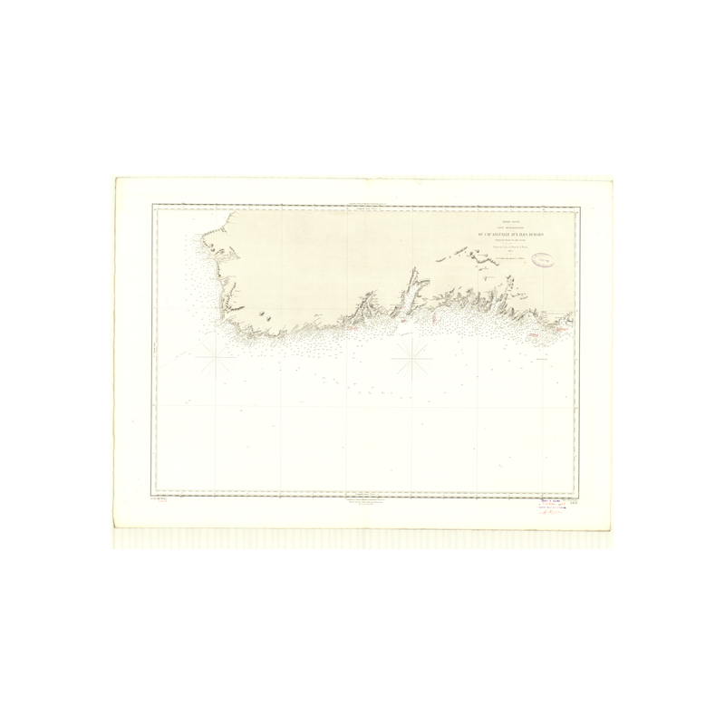 Reproduction carte marine ancienne Shom - 3459 - TERRE-NEUVE (Côte Sud), ANGUILLE (Cap), BURGEO (Cap) - CANADA (Côte E