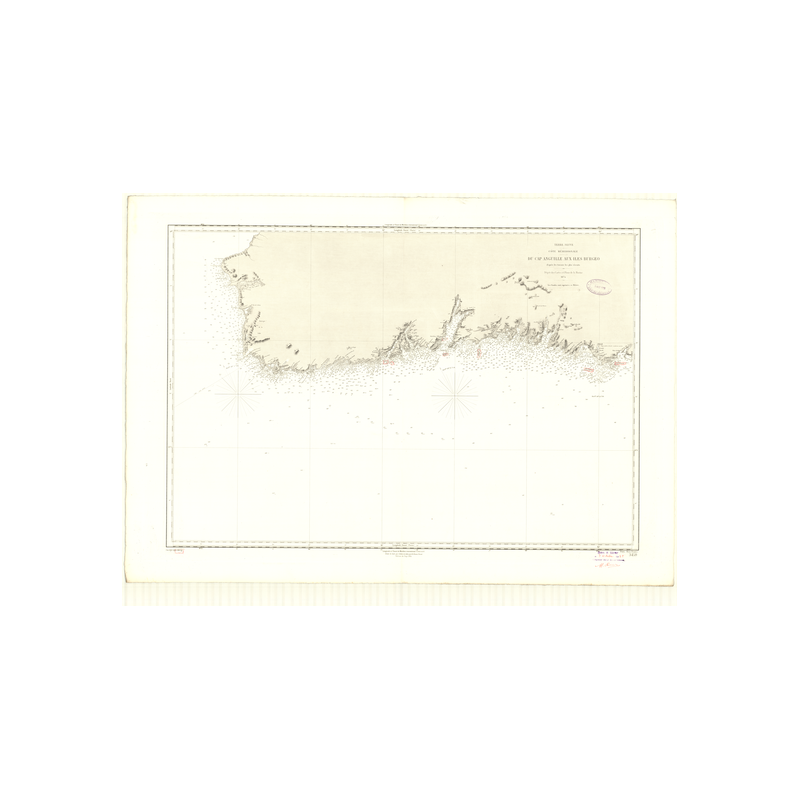 Reproduction carte marine ancienne - 3459 - TERRE-NEUVE (Côte Sud), ANGUILLE (Cap), BURGEO (Cap) - CANADA (Côte Est) - ATLANTIQU