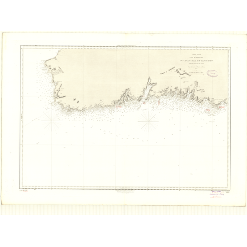 Carte marine ancienne - 3459 - TERRE-NEUVE (Côte Sud), ANGUILLE (Cap), BURGEO (Cap) - CANADA (Côte Est) - ATLANTIQUE, AMERIQUE D