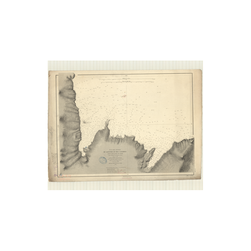 Reproduction carte marine ancienne Shom - 3474 - TERRE-NEUVE (Côte Nord-Est), CANADA (Baie), GOUFFRE (Havre), CANARIES