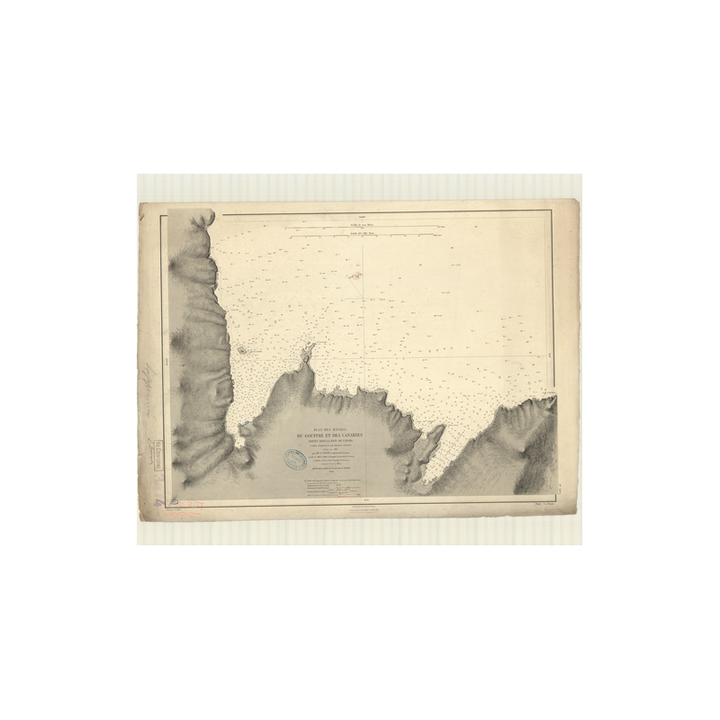 Reproduction carte marine ancienne - 3474 - TERRE-NEUVE (Côte Nord-Est), CANADA (Baie), GOUFFRE (Havre), CANARIES (Havre) - CANA