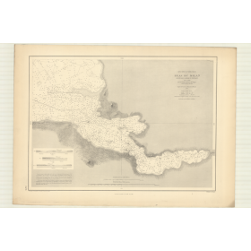 Reproduction carte marine ancienne Shom - 3476 - TERRE-NEUVE (Côte Nord), pISTOLET (Baie), MILAN (Bras) - CANADA (Côte