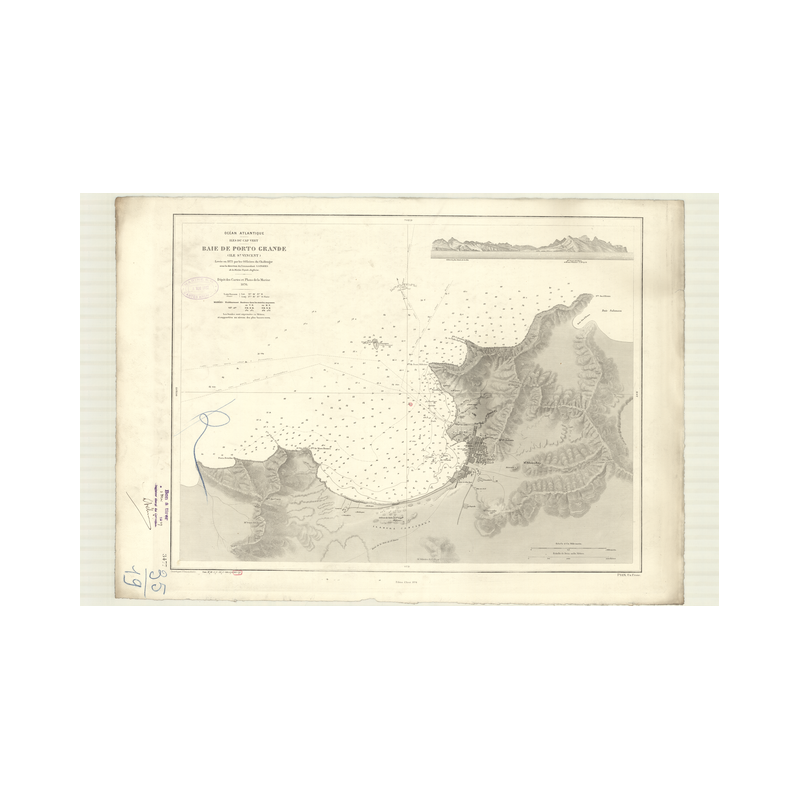 Reproduction carte marine ancienne - 3477 - SAINT-VINCENT (île), PORTO GRANDE (Baie) - CAP-VERT (îles) - ATLANTIQUE, AFRIQUE (Cô