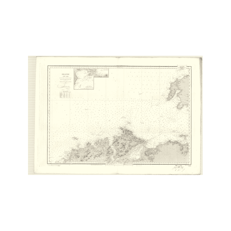 Reproduction carte marine ancienne Shom - 3478 - RATHLIN SOUND, TORY (île) - IRLANDE (Côte Nord) - Atlantique - (1876