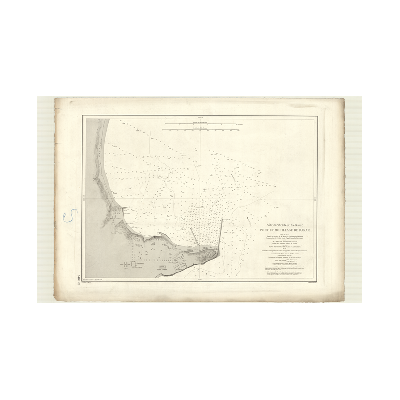 Reproduction carte marine ancienne - 3481 - DAKAR (Mouillage) - SENEGAL - ATLANTIQUE, AFRIQUE (Côte Ouest) - (1876 - 1889)