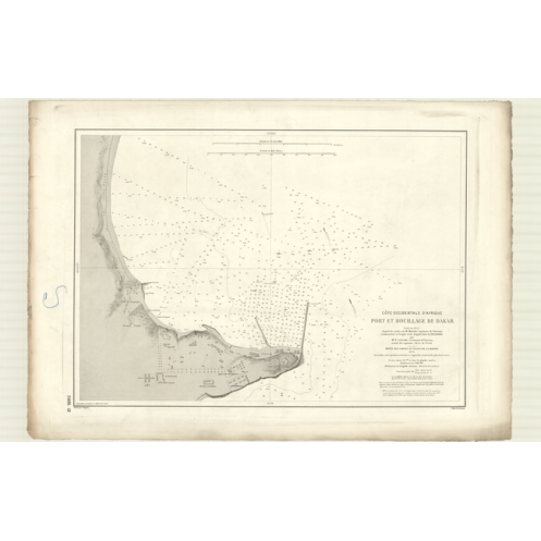 Reproduction carte marine ancienne Shom - 3481 - d'KAR (Mouillage) - SENEGAL - Atlantique,AFRIQUE (Côte Ouest) - (1876