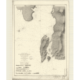 Reproduction carte marine ancienne - 3482 - TERRE-NEUVE (Côte Nord-Est), CANADA (Baie), AIG?illetTES (Havre), GREVIGNEUX (Havre)