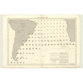 Reproduction carte marine ancienne - 3495 - ATLANTIQUE (Partie Sud) - (1876 - ?)