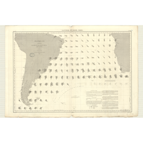 Reproduction carte marine ancienne - 3495 - ATLANTIQUE (Partie Sud) - (1876 - ?) Reproduction carte marine ancienne - 3495 - ATLANTIQUE (Partie Sud) - (1876 - ?)