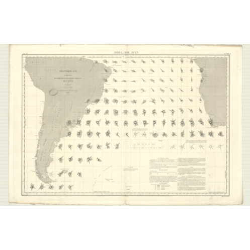 Reproduction carte marine ancienne - 3496 - ATLANTIQUE (Partie Sud) - (1876 - ?) Reproduction carte marine ancienne - 3496 - ATLANTIQUE (Partie Sud) - (1876 - ?)