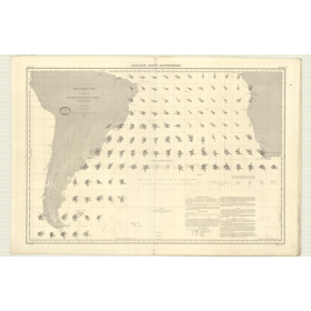 Reproduction carte marine ancienne Shom - 3497 - Atlantique (Partie Sud) - (1876 - ?)