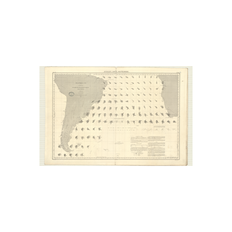 Reproduction carte marine ancienne - 3497 - ATLANTIQUE (Partie Sud) - (1876 - ?)