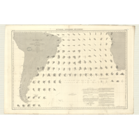 Reproduction carte marine ancienne - 3498 - ATLANTIQUE (Partie Sud) - (1876 - ?)