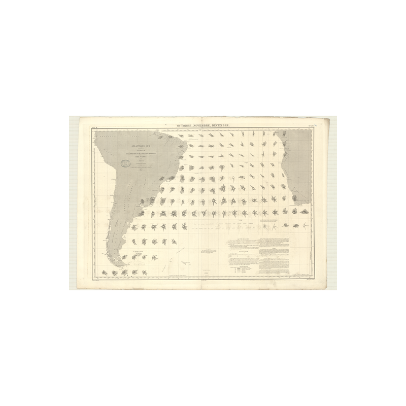 Reproduction carte marine ancienne Shom - 3498 - Atlantique (Partie Sud) - (1876 - ?)