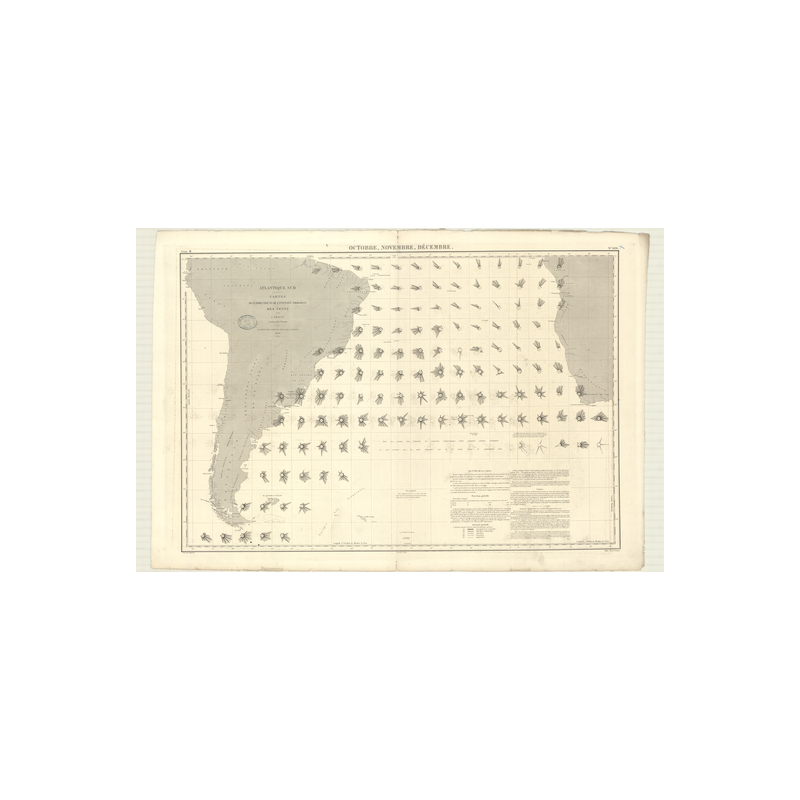 Reproduction carte marine ancienne - 3498 - ATLANTIQUE (Partie Sud) - (1876 - ?)