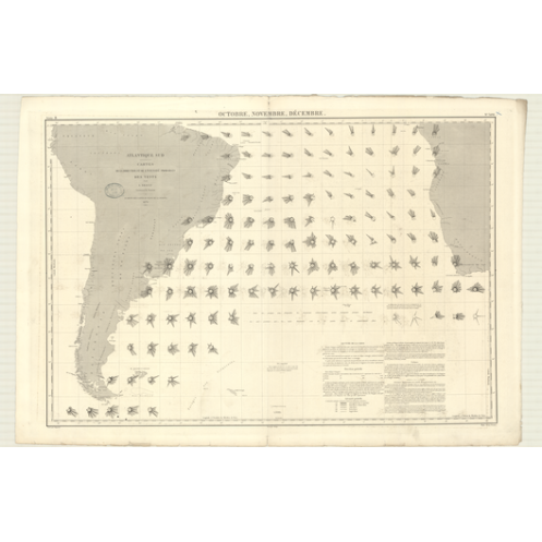 Reproduction carte marine ancienne Shom - 3498 - Atlantique (Partie Sud) - (1876 - ?)