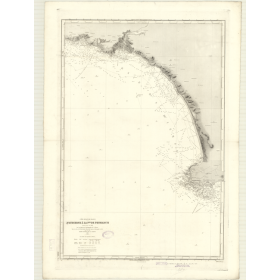 Carte marine ancienne - 3505 - AUDIERNE (Baie) - FRANCE (Côte Ouest) - Atlantique - (1876 - ?)