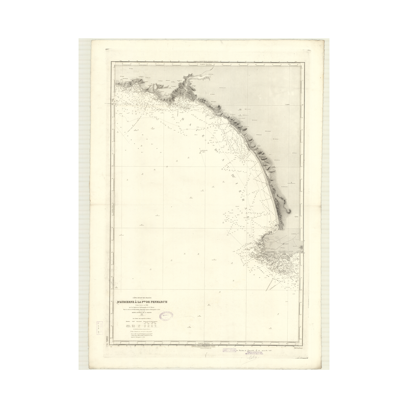 Carte marine ancienne - 3505 - AUDIERNE (Baie) - FRANCE (Côte Ouest) - Atlantique - (1876 - ?)