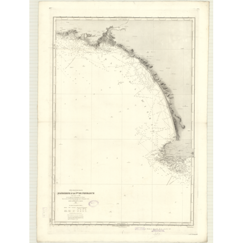 Reproduction carte marine ancienne Shom - 3505 - AUDIERNE (Baie) - FRANCE (Côte Ouest) - Atlantique - (1876 - ?)