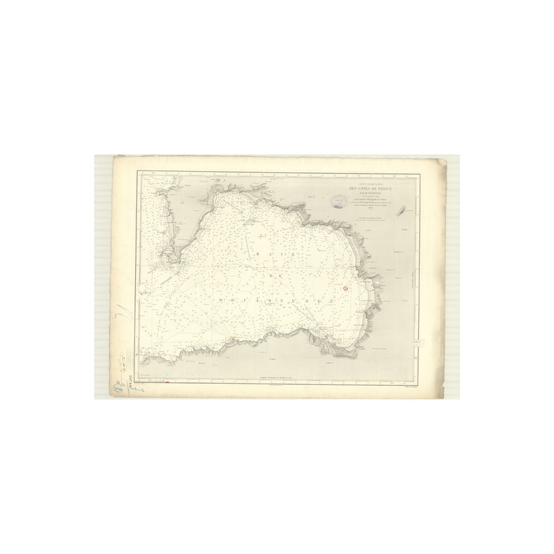 Reproduction carte marine ancienne - 3507 - DOUARNENEZ (Baie) - FRANCE (Côte Ouest) - ATLANTIQUE - (1876 - 1909)