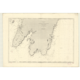 Reproduction carte marine ancienne Shom - 3513 - TERRE-NEUVE (Côte Sud-Est), BULL (Baie), pLAISANCE (Havre) - CANADA (C