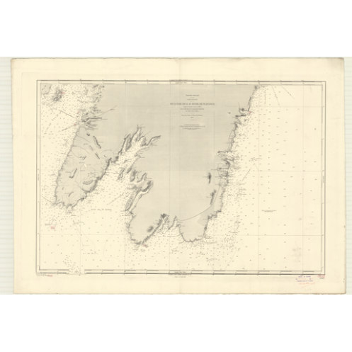 Reproduction of old nautical chart - 3513 - TERRE-NEUVE (Côte Sud-Est), BULL (Baie), PLAISANCE (Havre) - CANADA (Côte Est) - ATL