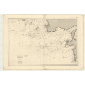 Reproduction carte marine ancienne Shom - 3521 - BREST (Abords) - FRANCE (Côte Ouest) - Atlantique,IROISE (Mer) - (1877