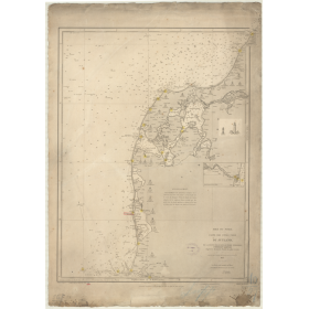 Reproduction carte marine ancienne - 3523 - SKAGERRAK, JUTLAND (Côte Nord), HIRSHALS, BLAAVAND (Pointe) - DANEMARK (Côte Nord) -