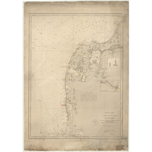 Carte marine ancienne - 3523 - SKAGERRAK, JUTLAND (Côte Nord), HIRSHALS, BLAAVAND (Pointe) - DANEMARK (Côte Nord) - ATLANTIQUE,