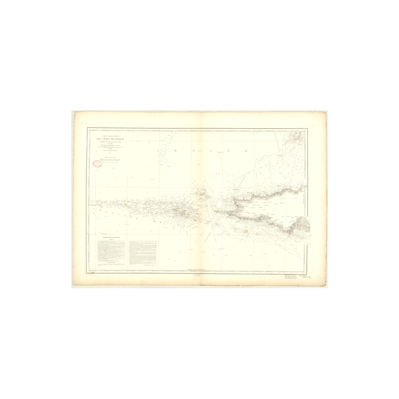 Reproduction carte marine ancienne Shom - 3525 - SEIN (Chaussée), SEIN (Raz) - FRANCE (Côte Ouest) - Atlantique,IROISE