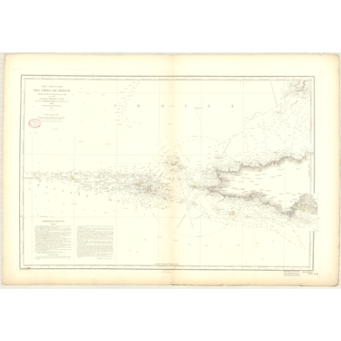 Carte marine ancienne - 3525 - SEIN (Chaussée), SEIN (Raz) - FRANCE (Côte Ouest) - ATLANTIQUE, IROISE (Mer) - (1877 - 1909)