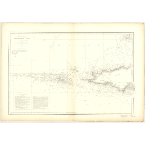Reproduction carte marine ancienne - 3525 - SEIN (Chaussée), SEIN (Raz) - FRANCE (Côte Ouest) - ATLANTIQUE, IROISE (Mer) - (1877 Reproduction carte marine ancienne - 3525 - SEIN (Chaussée), SEIN (Raz) - FRANCE (Côte Ouest) - ATLANTIQUE, IROISE (Mer) - (1877