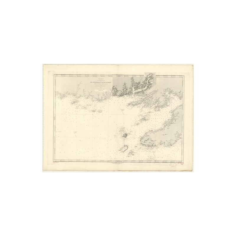 Carte marine ancienne - 3526 - TERRE-NEUVE (Côte Sud), BURGEO (île), GRAND BURIN (île) - CANADA (Côte Est) - ATLANTIQUE, AMERIQU